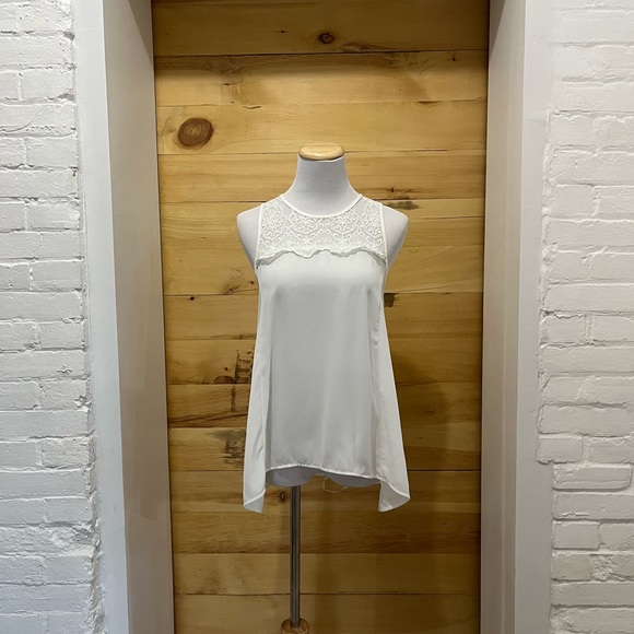 High neck lace sleeveless tank top blouse Size M - Picture 2 of 7